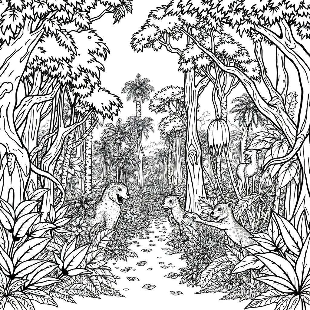 Jungle coloring page