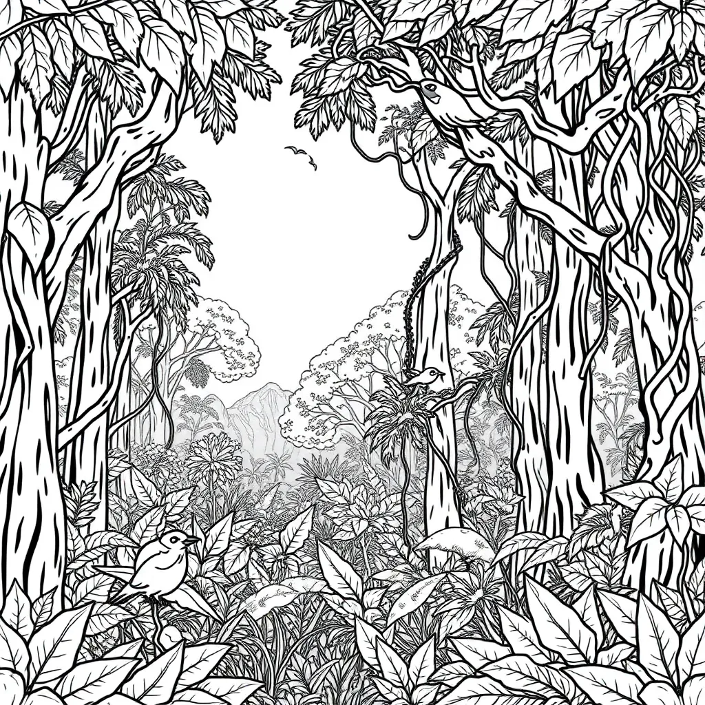 Jungle coloring page