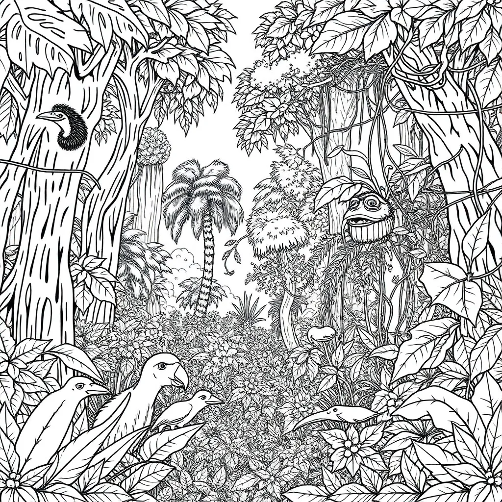Jungle coloring page