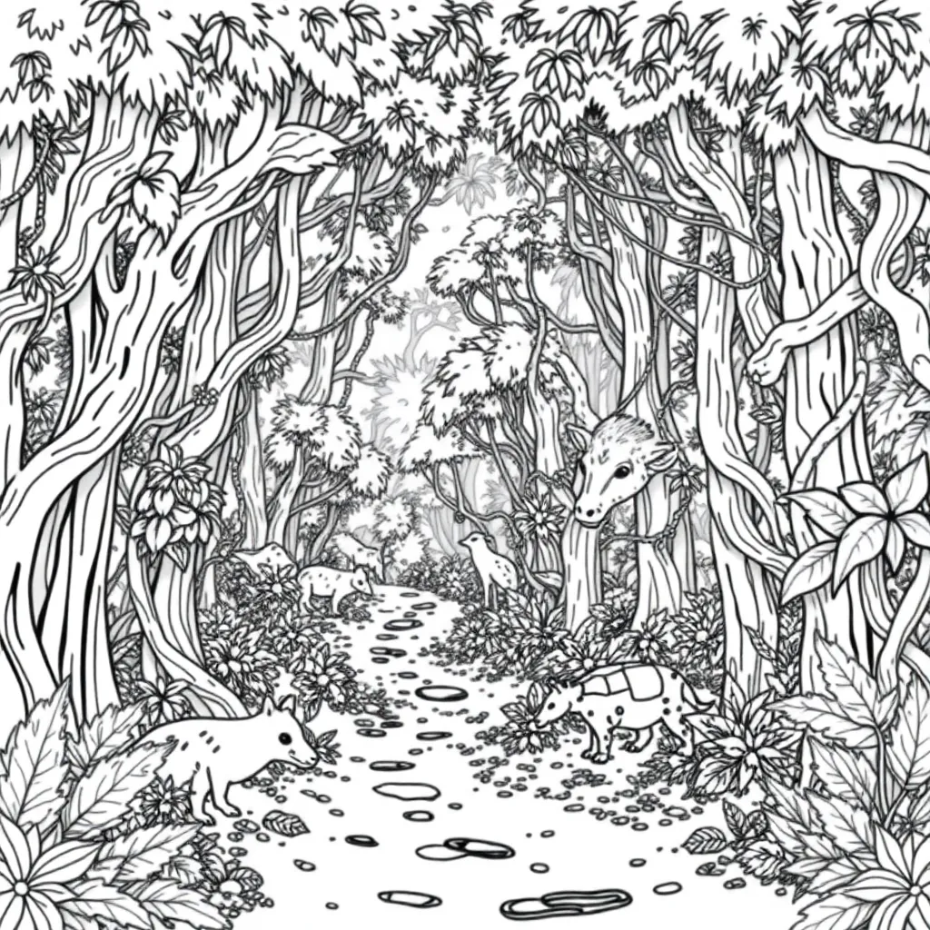 Jungle coloring page
