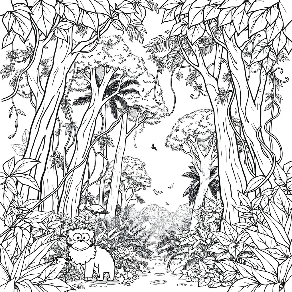 Jungle coloring page