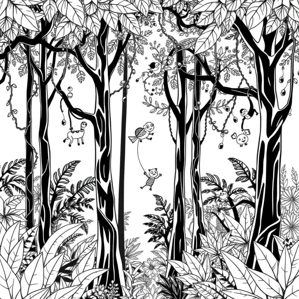 Jungle coloring page