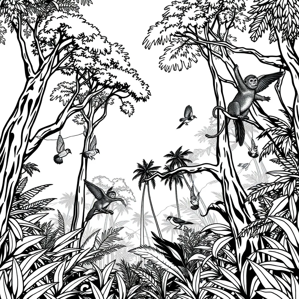 Jungle coloring page