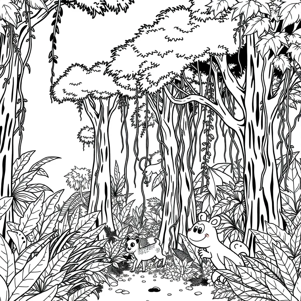 Jungle coloring page
