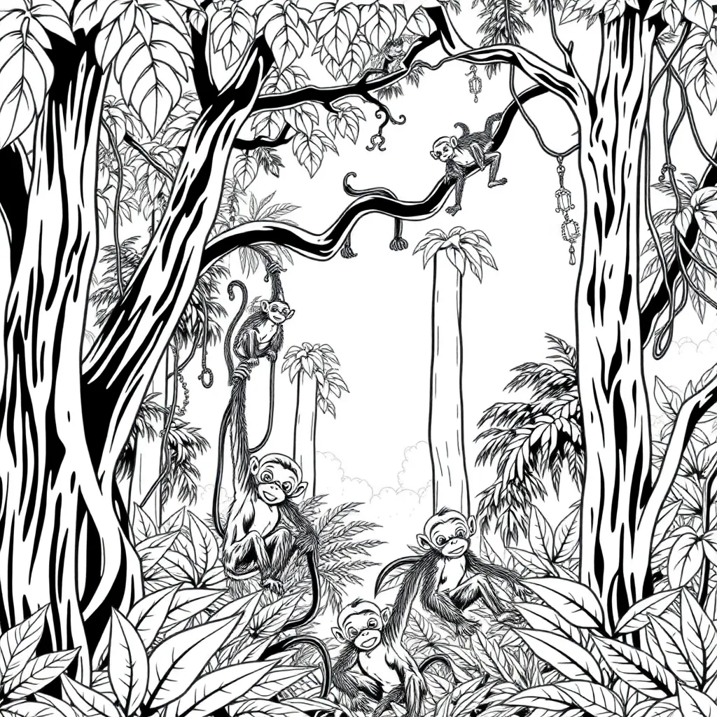 Jungle coloring page