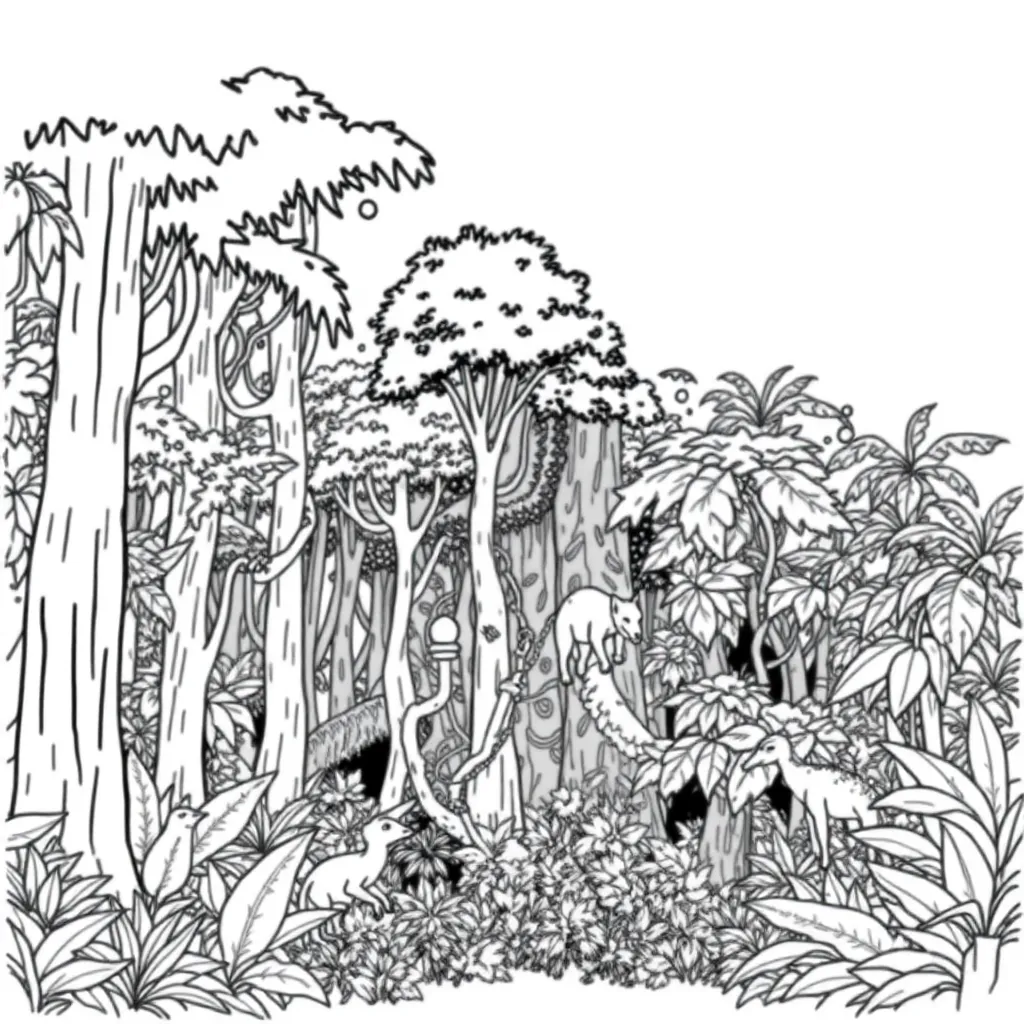 Jungle coloring page