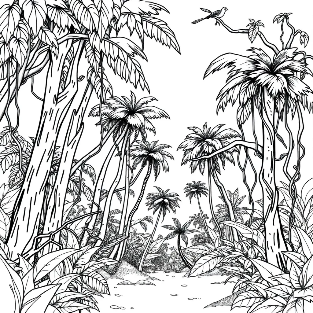 Jungle coloring page