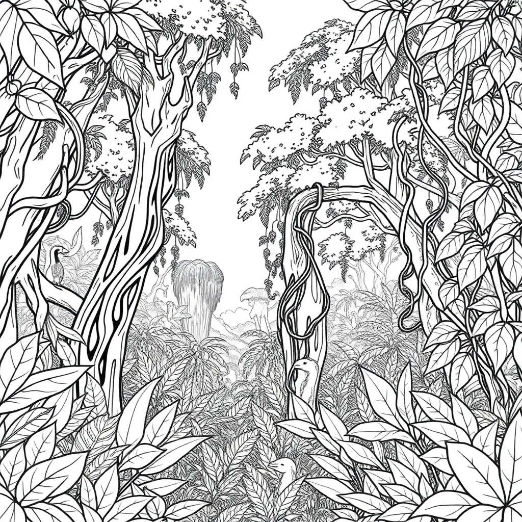 Jungle coloring page