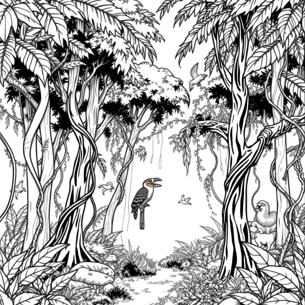 Jungle coloring page