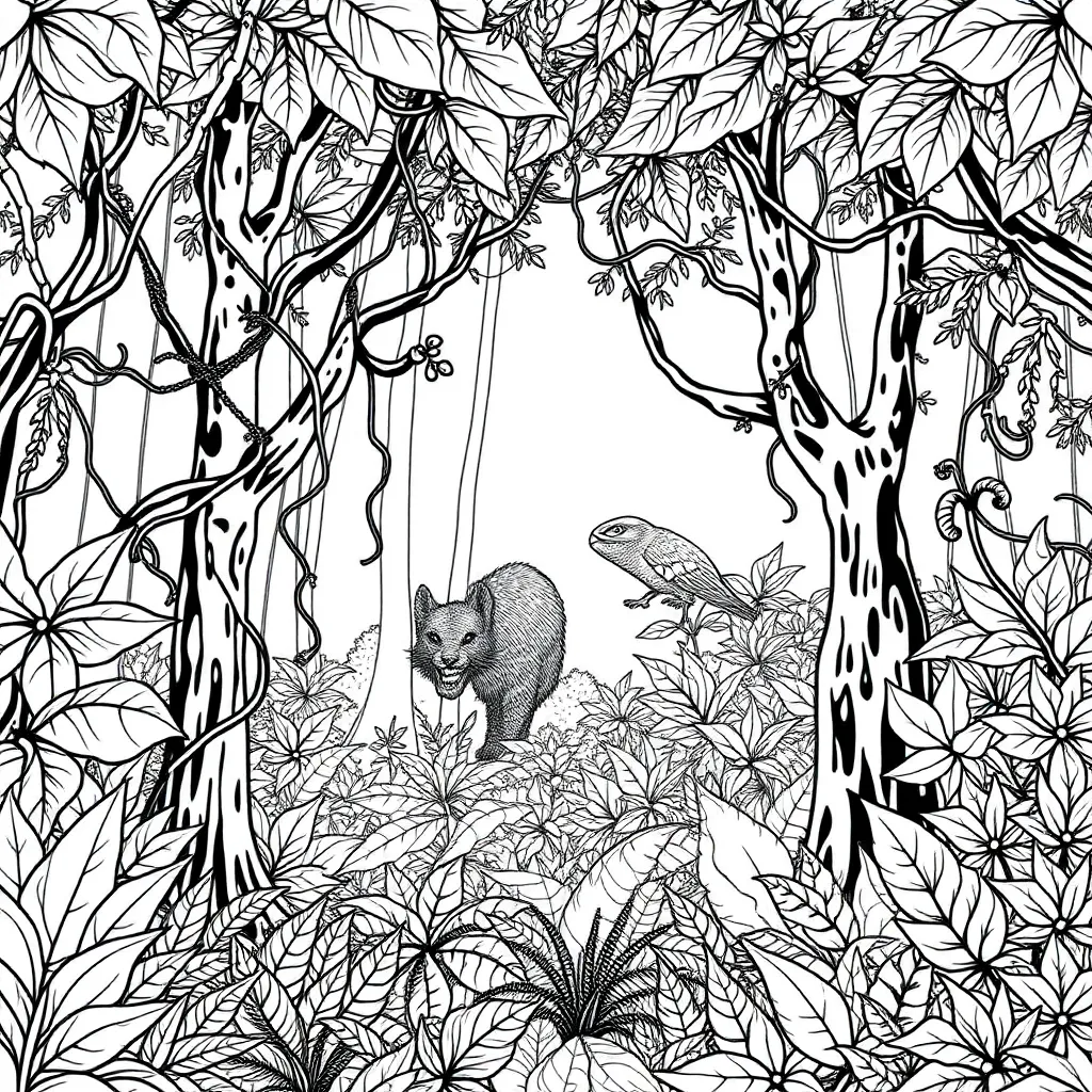 Jungle coloring page