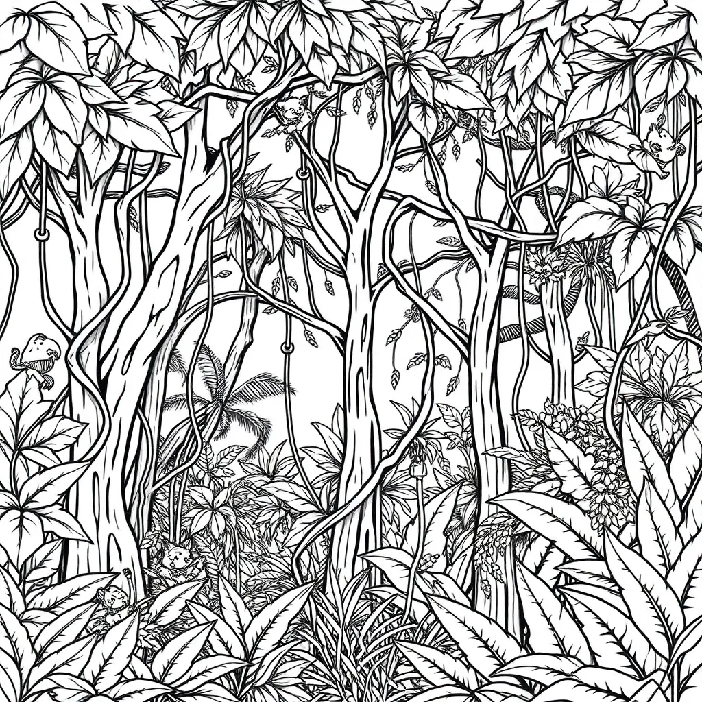 Jungle coloring page