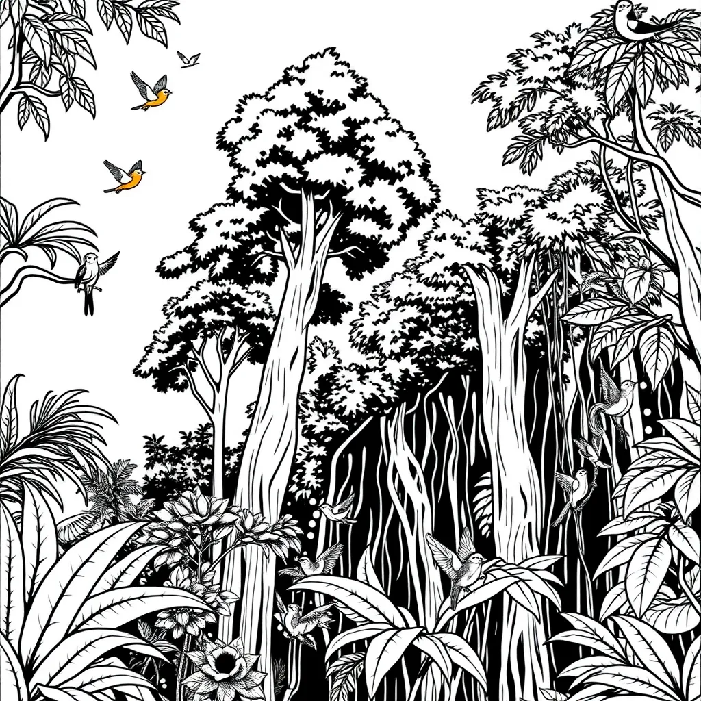 Jungle coloring page