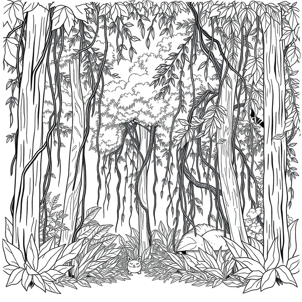 Jungle coloring page
