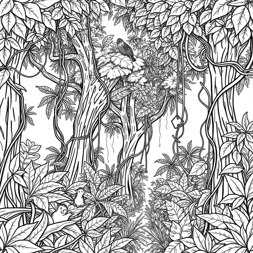 Jungle coloring page
