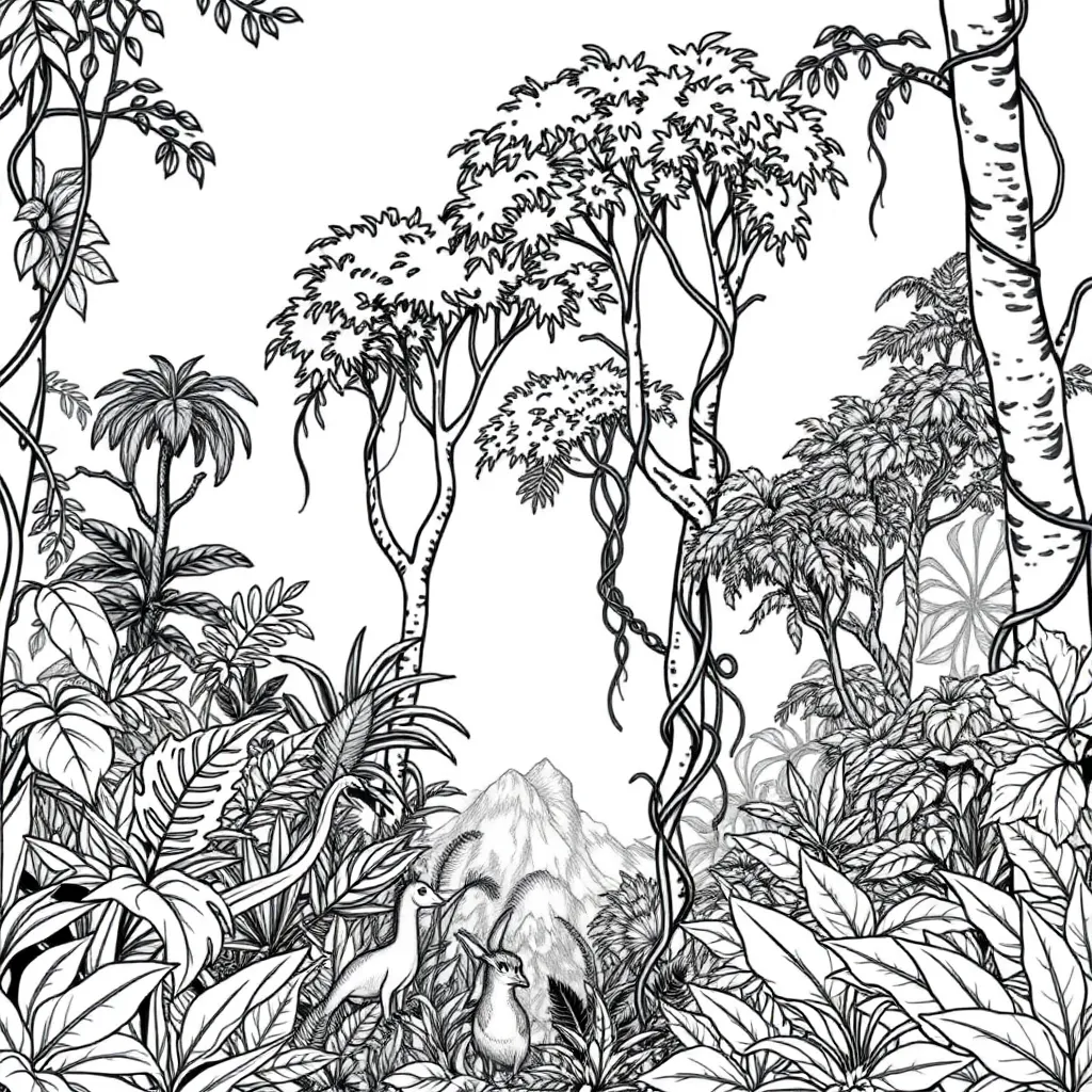 Jungle coloring page