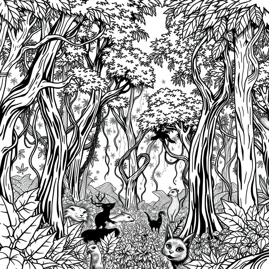 Jungle coloring page