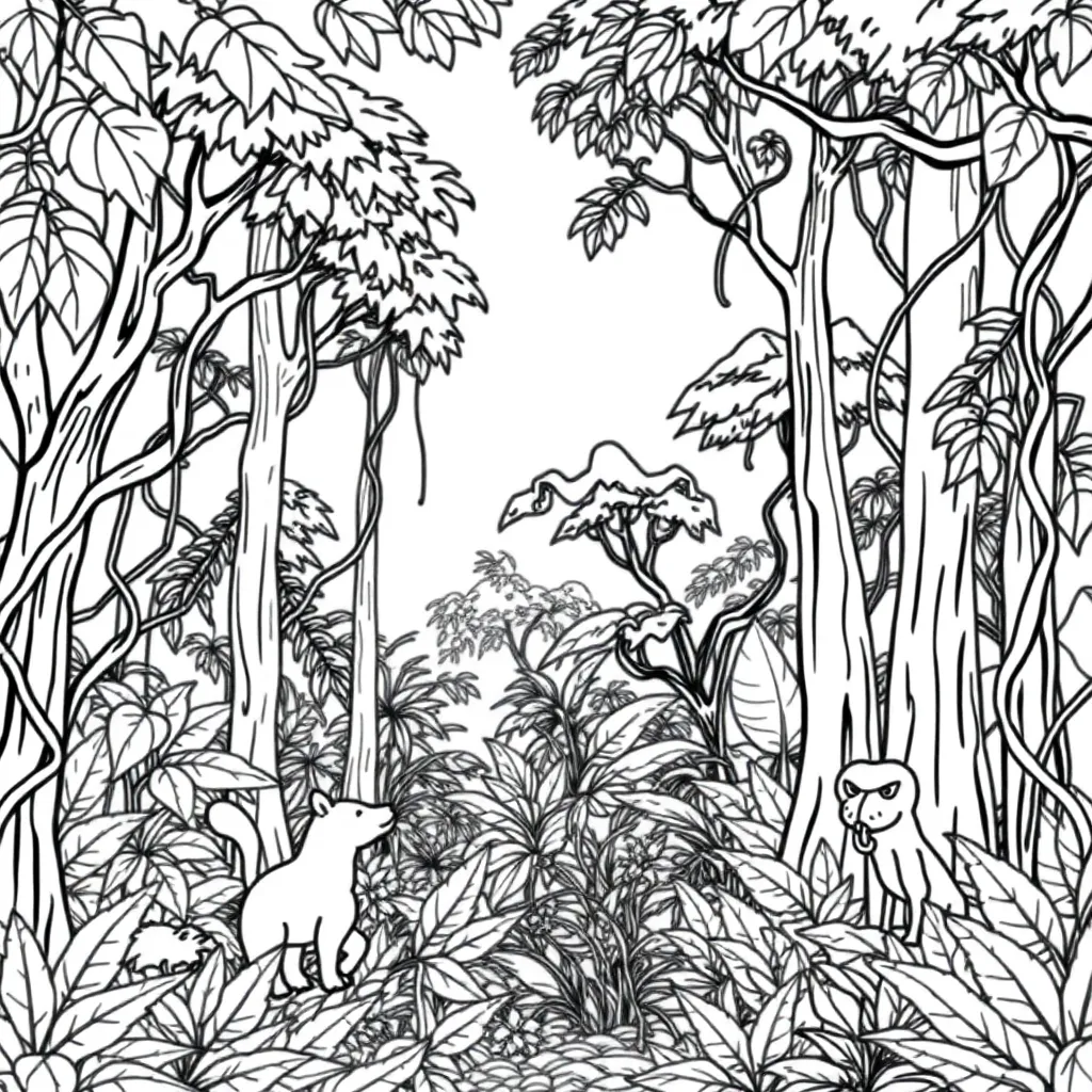 Jungle coloring page