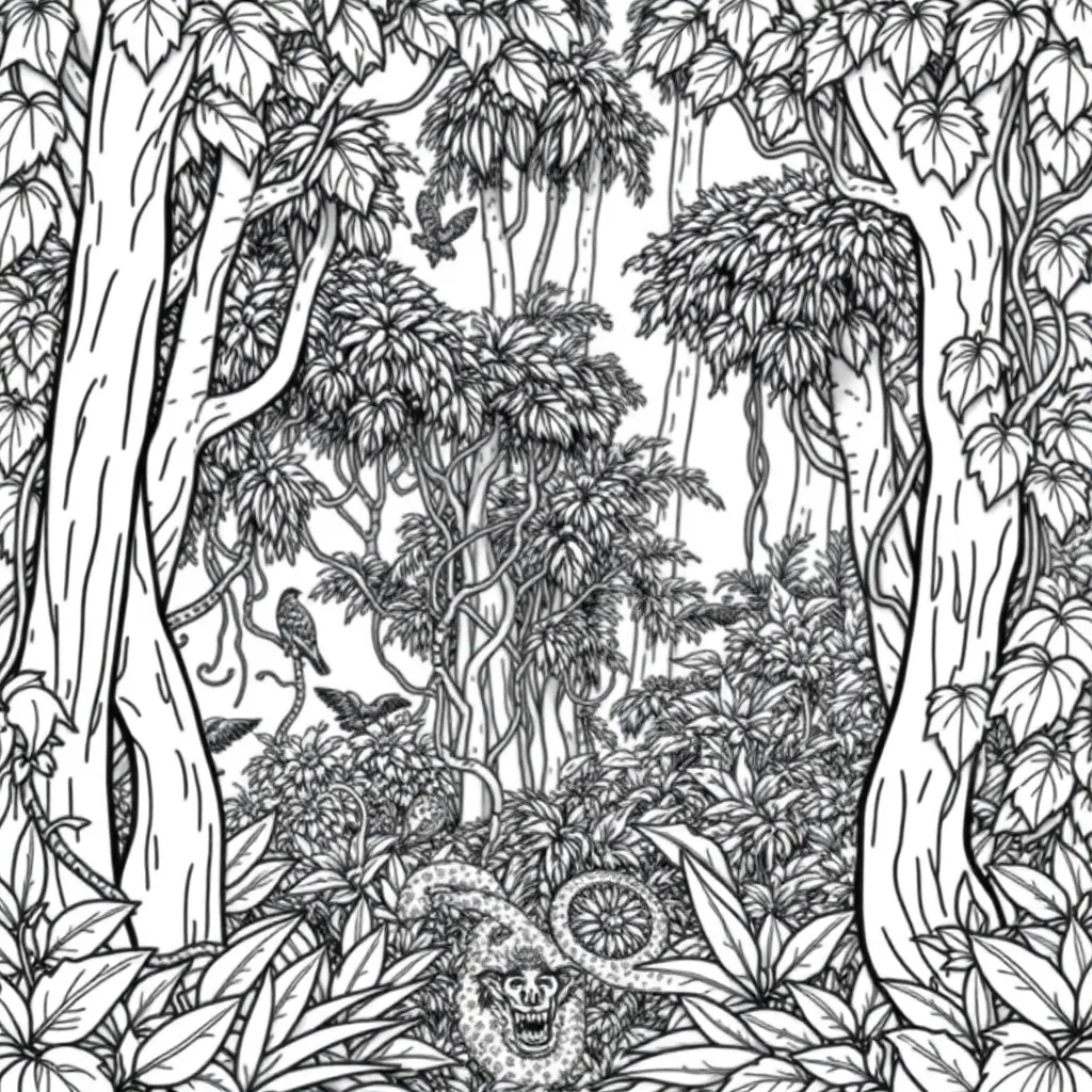Jungle coloring page
