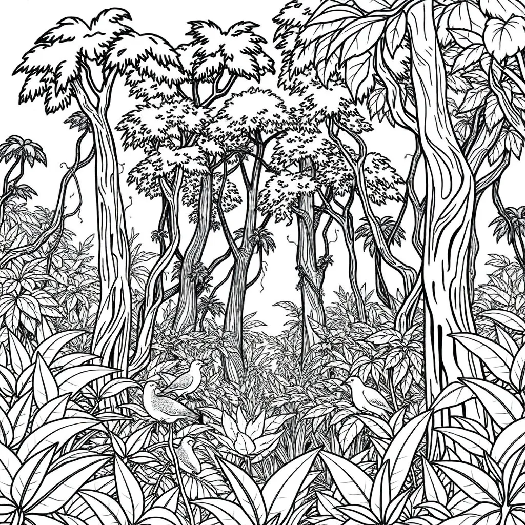Jungle coloring page