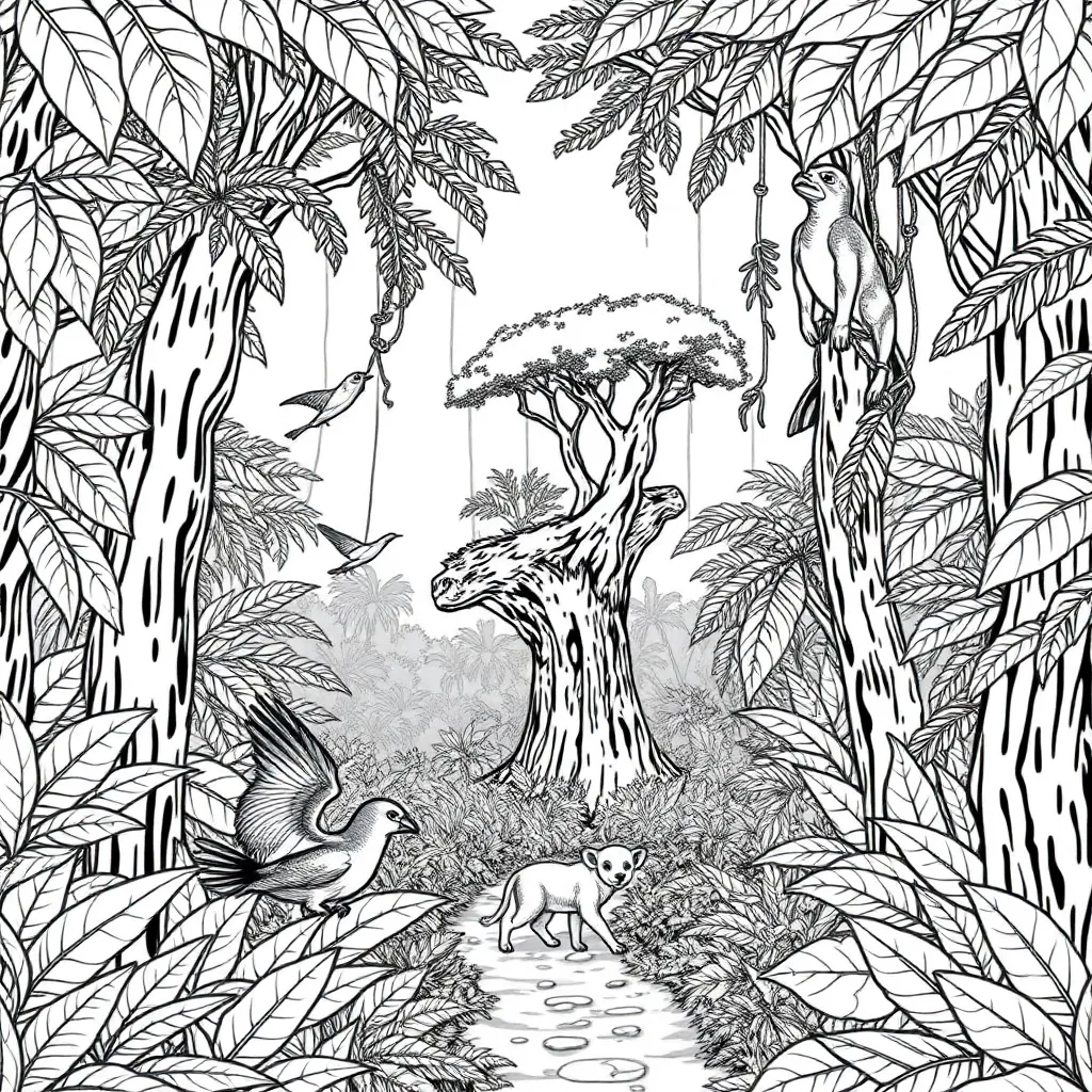 Jungle coloring page