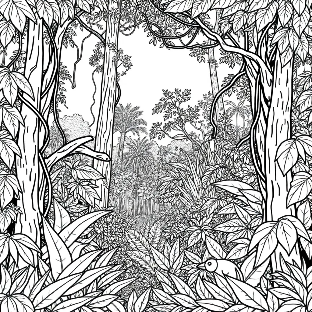 Jungle coloring page