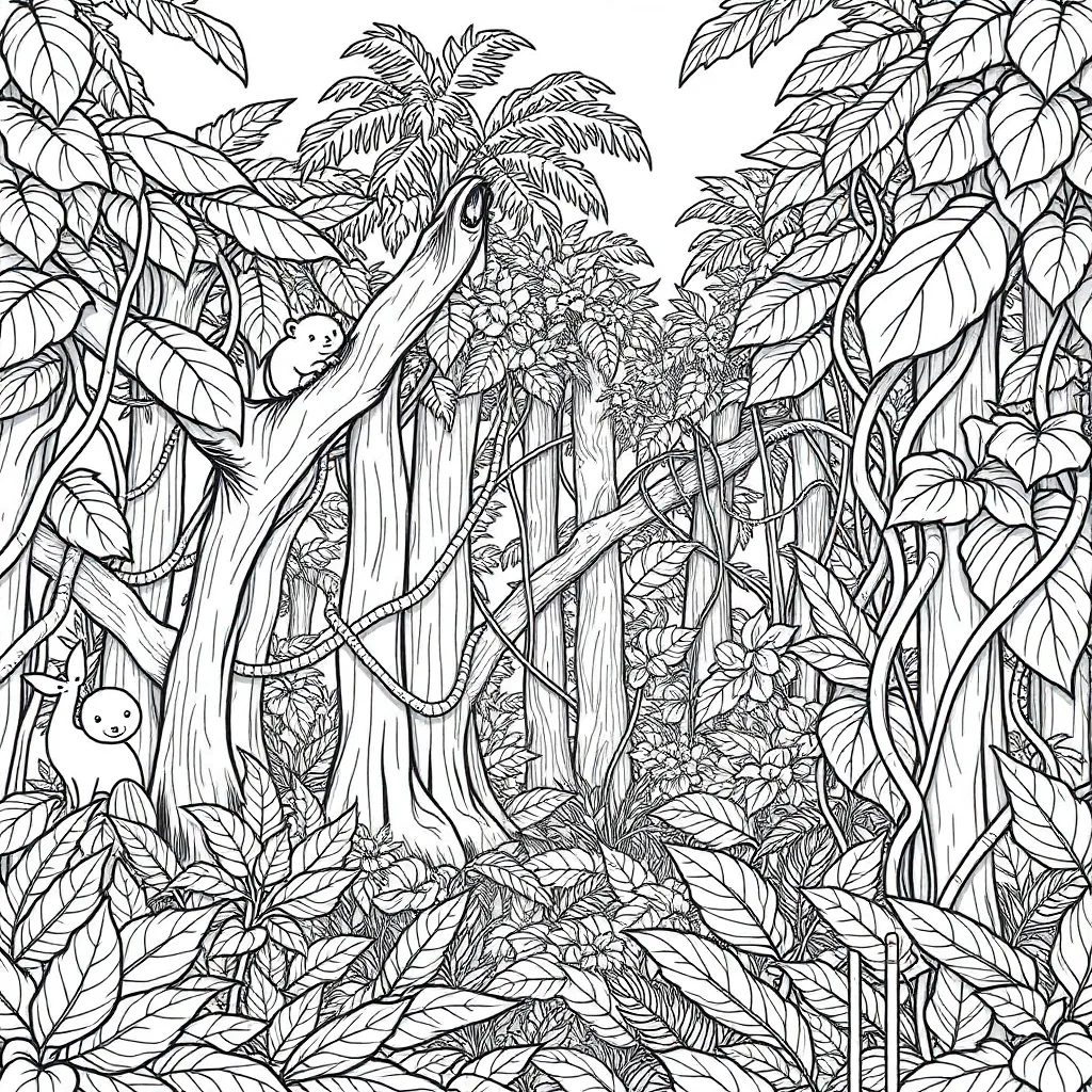 Jungle coloring page
