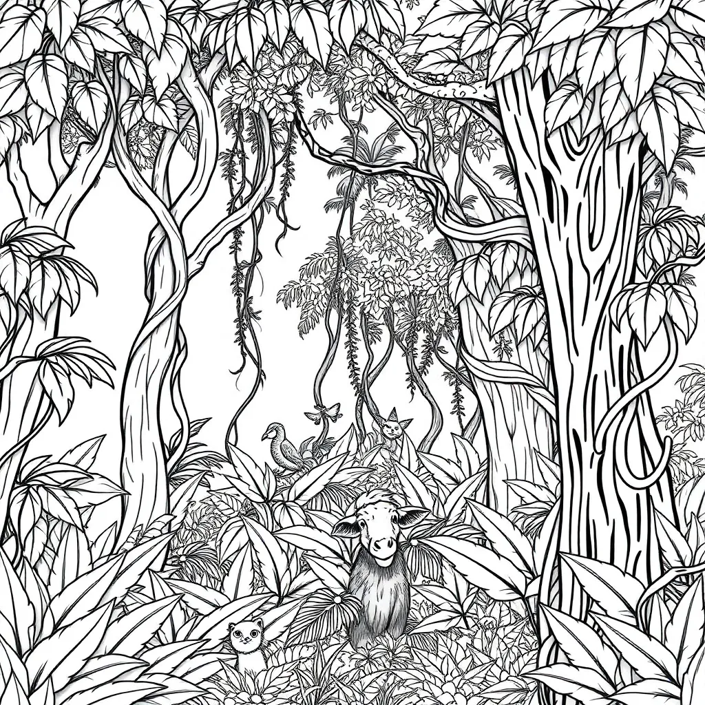 Jungle coloring page