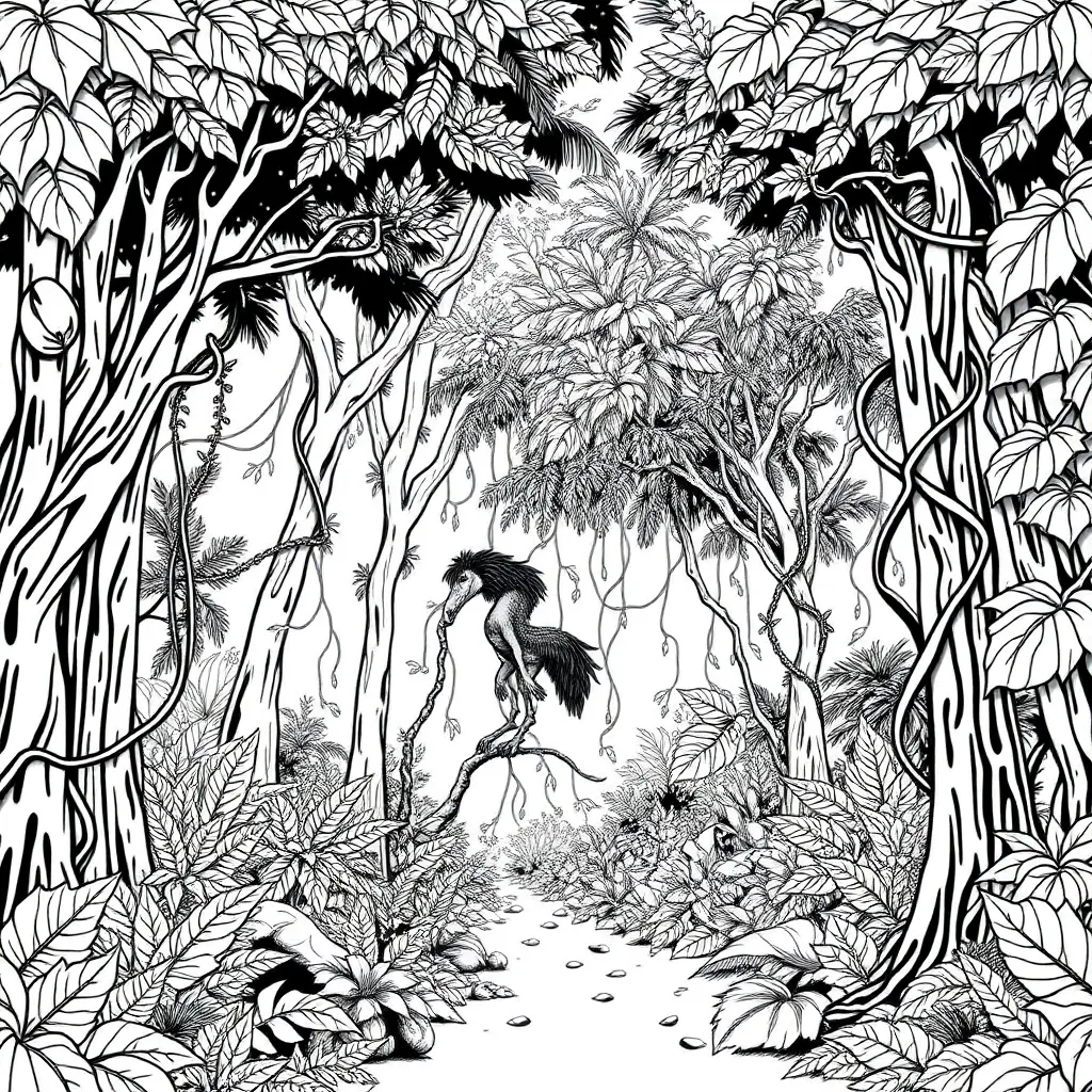 Jungle coloring page