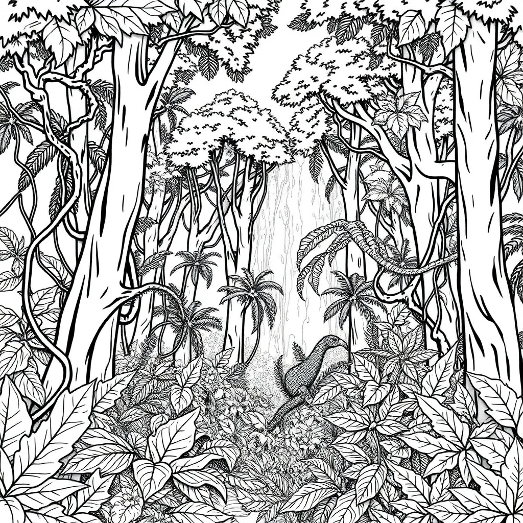 Jungle coloring page
