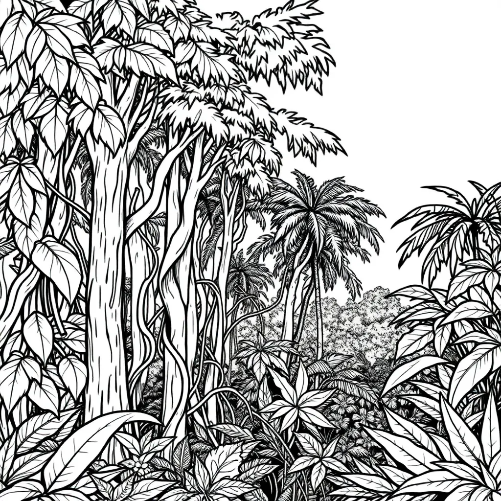 Jungle coloring page