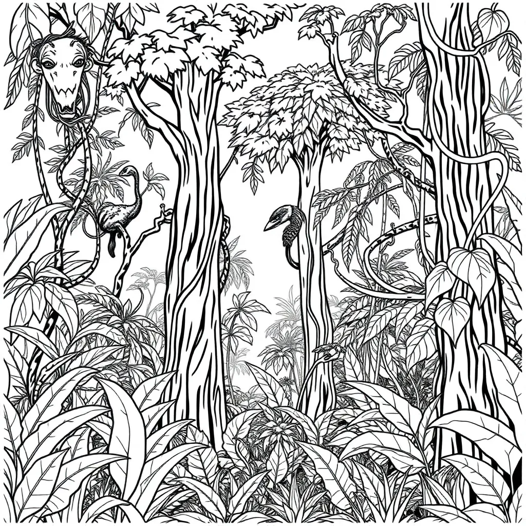 Jungle coloring page