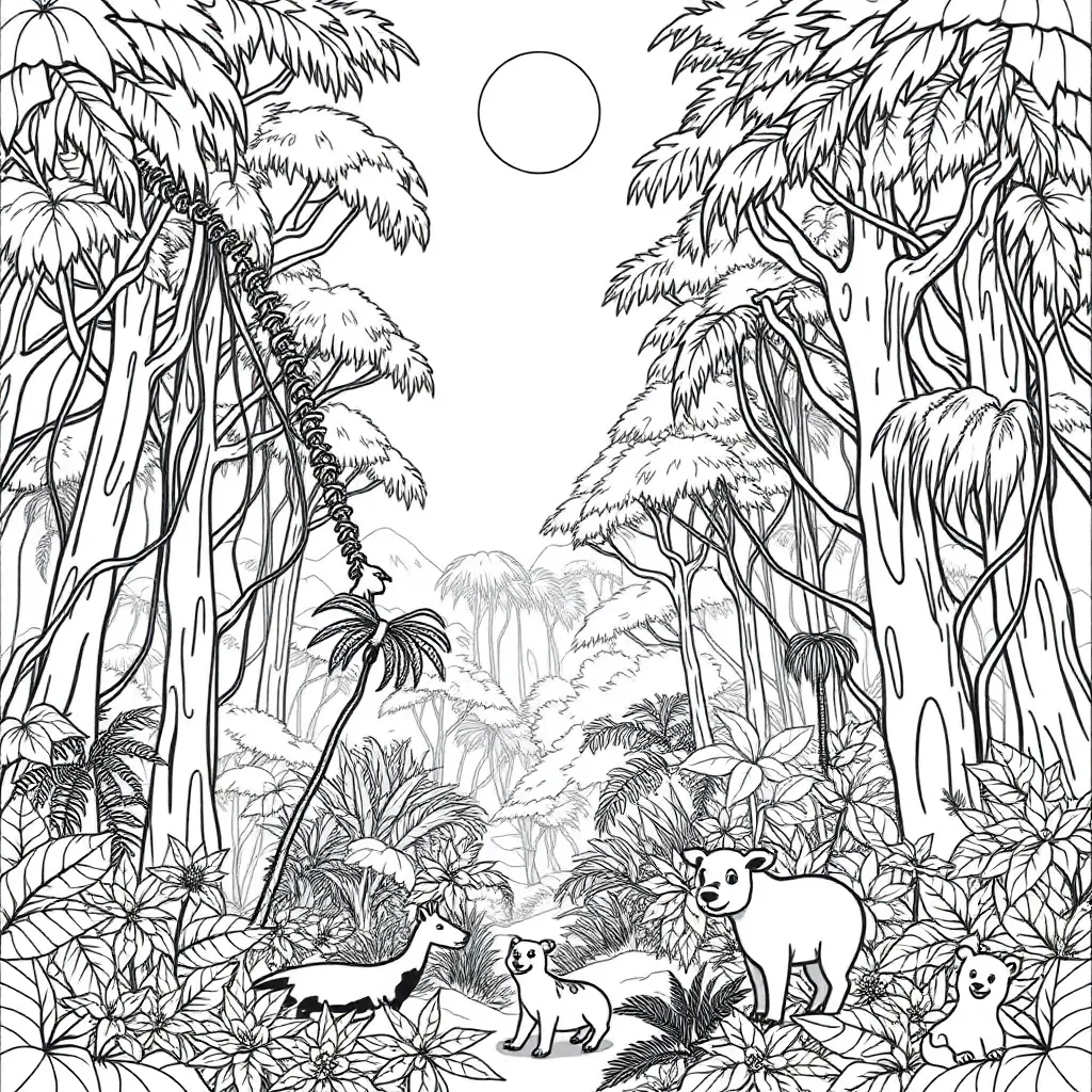 Jungle coloring page