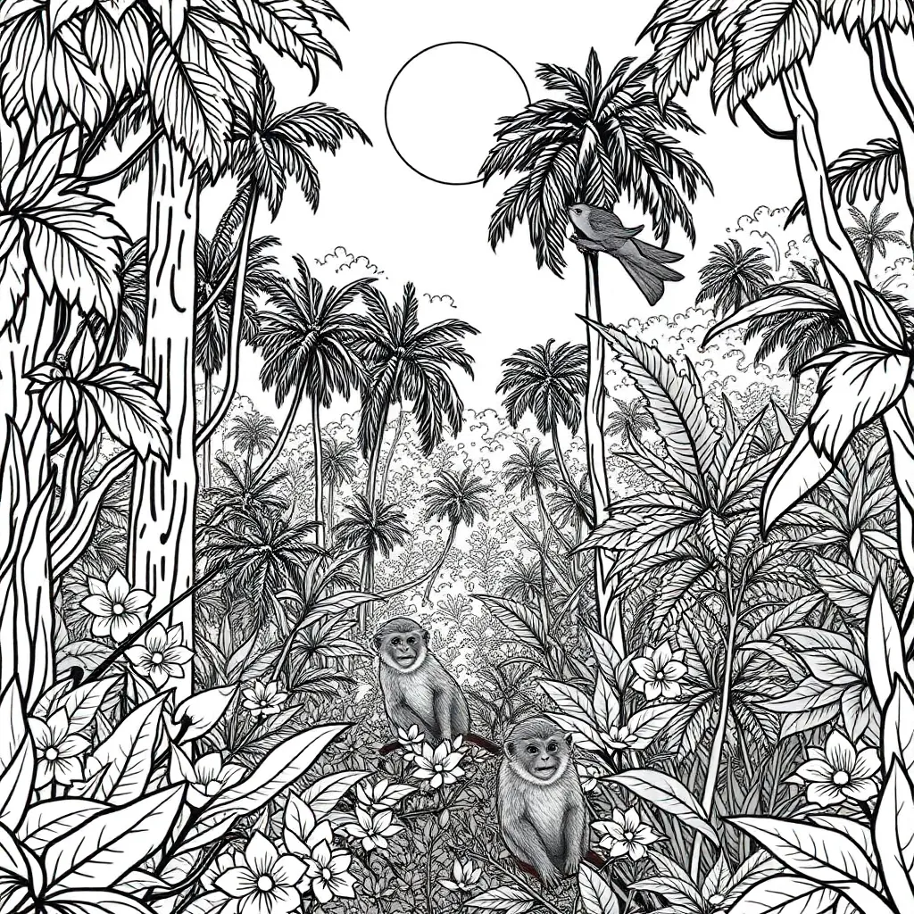 Jungle coloring page