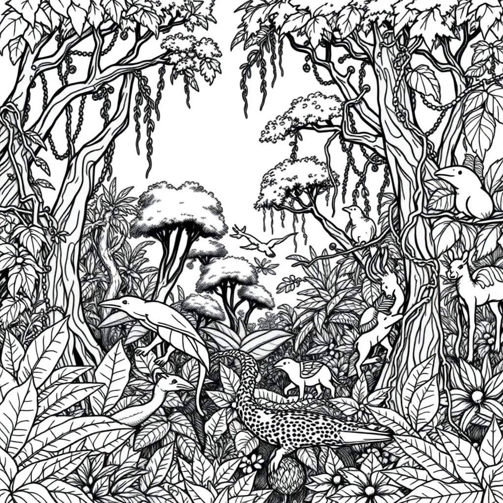 Jungle coloring page