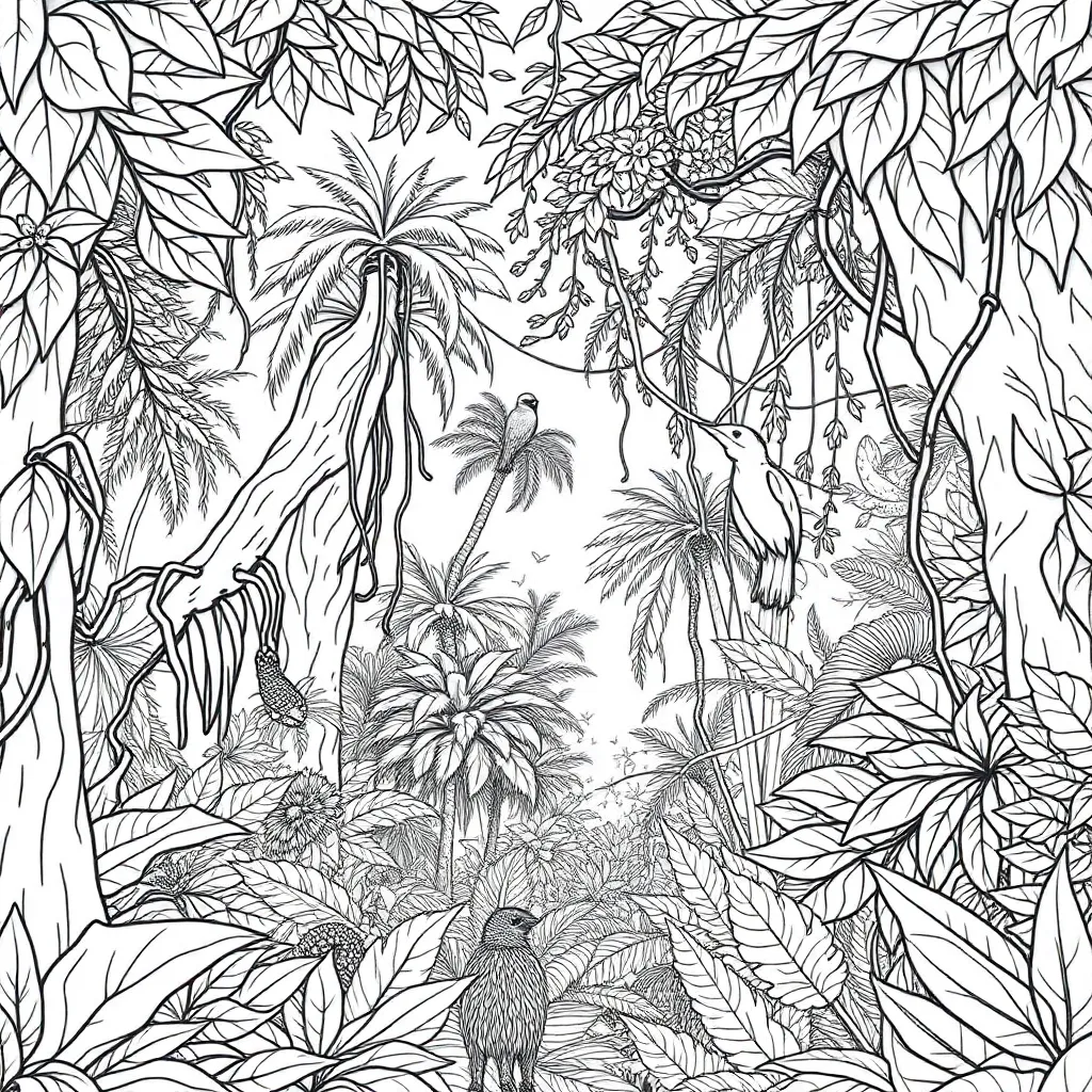Jungle coloring page