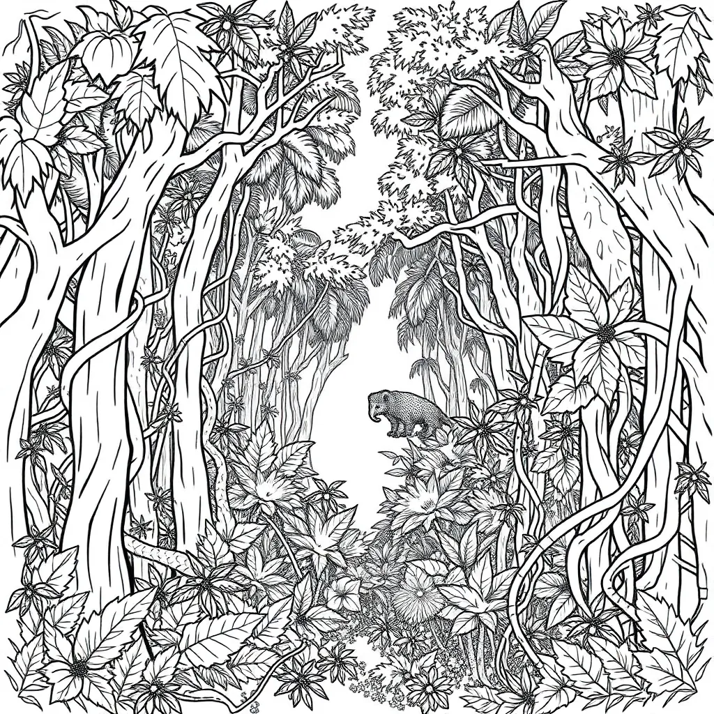 Jungle coloring page
