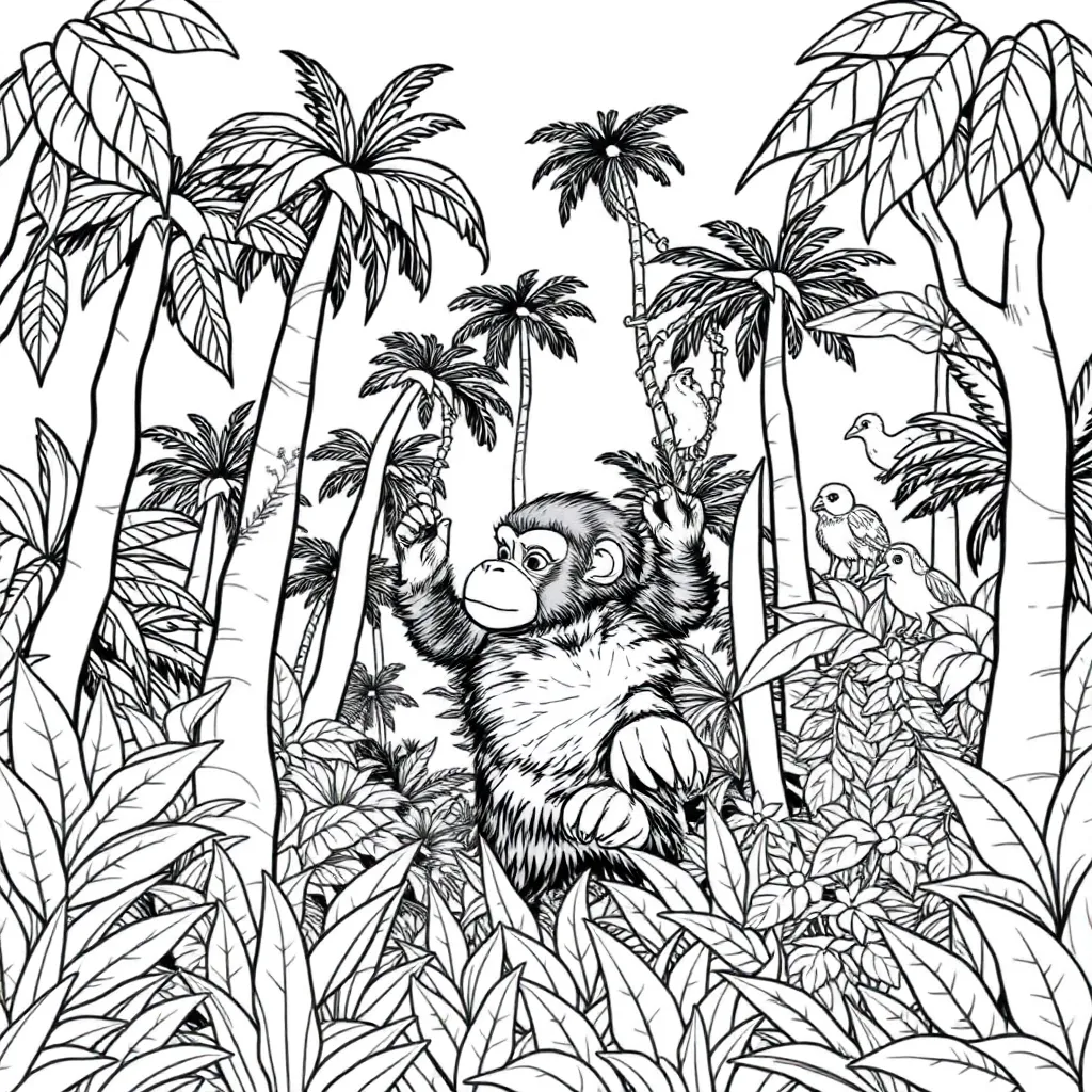 Jungle coloring page