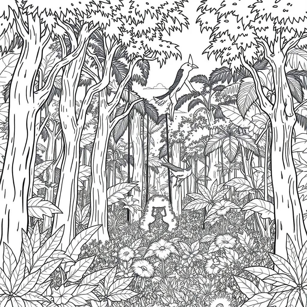 Jungle coloring page