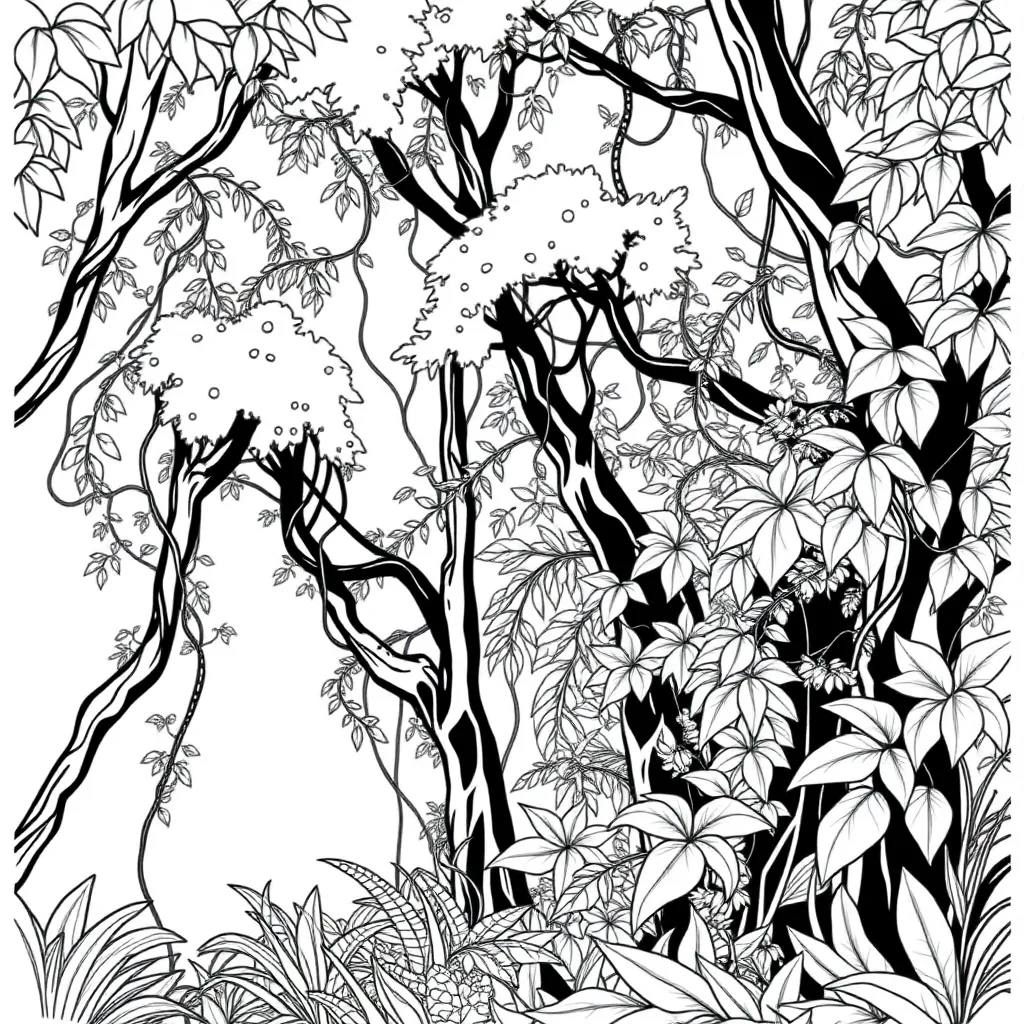 Jungle coloring page