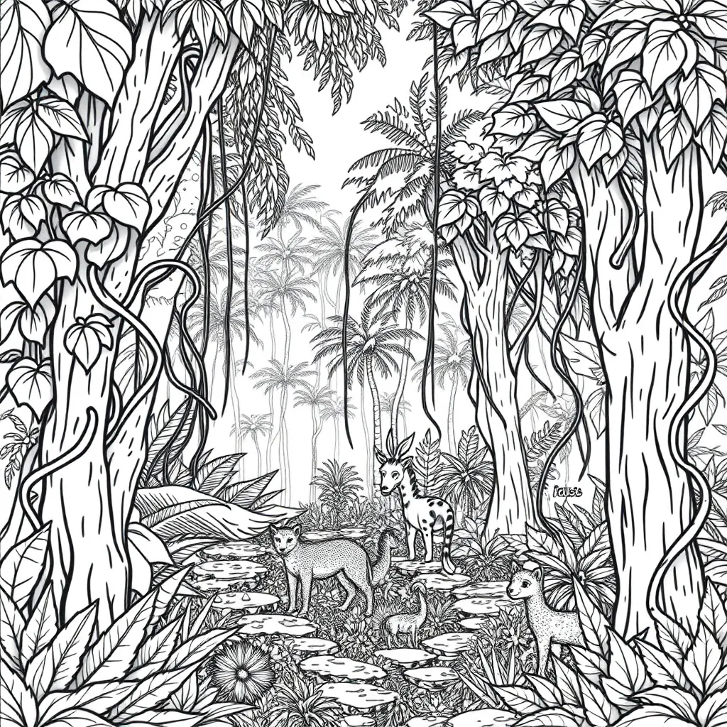 Jungle coloring page