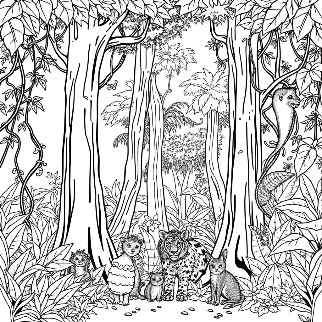 Jungle coloring page