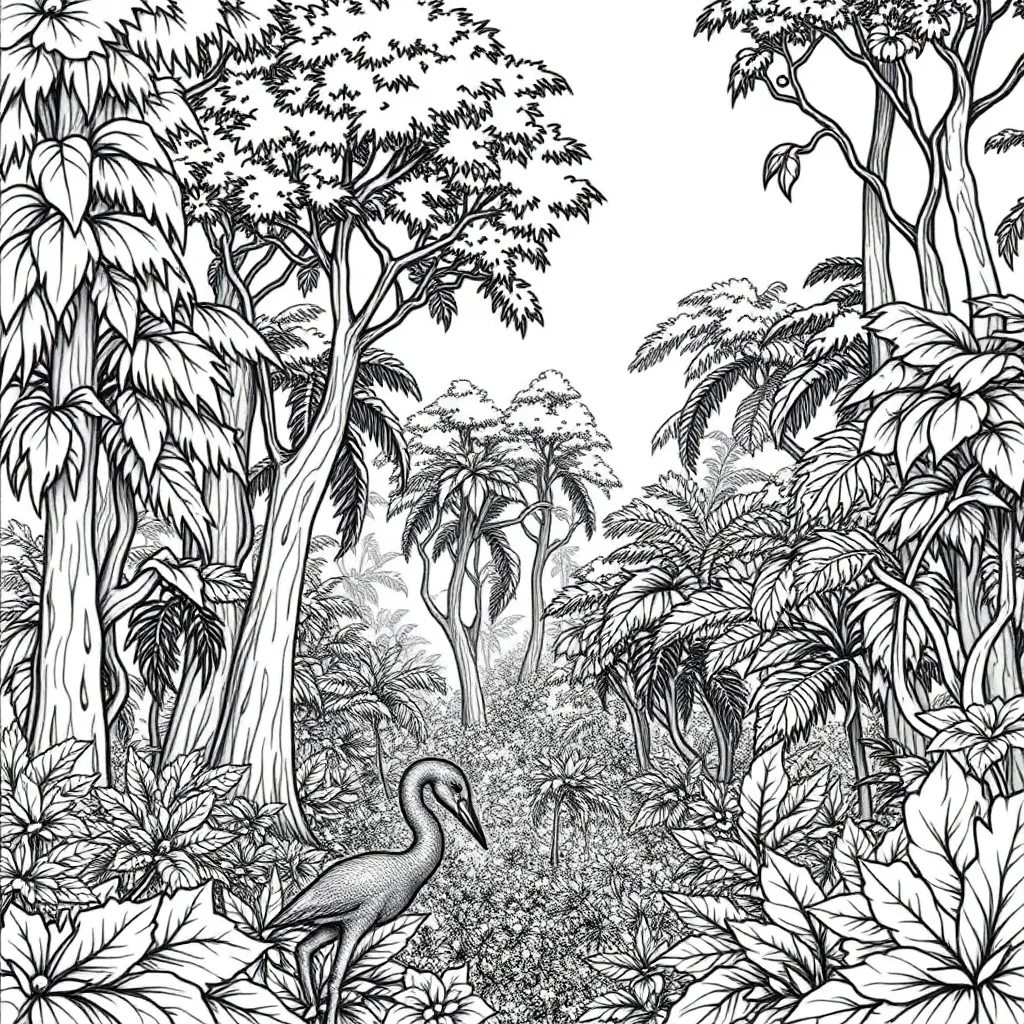 Jungle coloring page