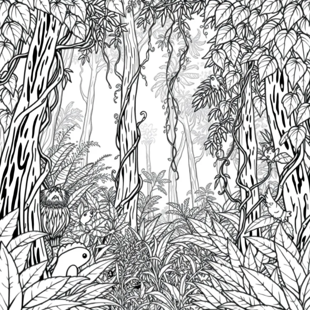 Jungle coloring page