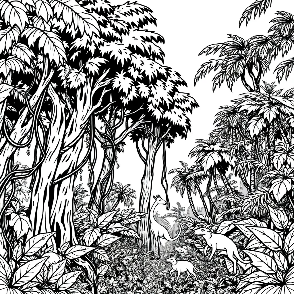 Jungle coloring page