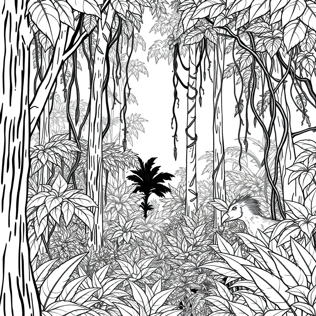 Jungle coloring page