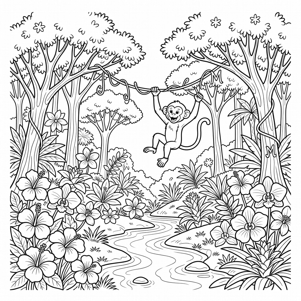 Jungle coloring page