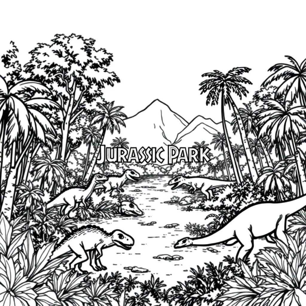 Jurassic Park coloring page