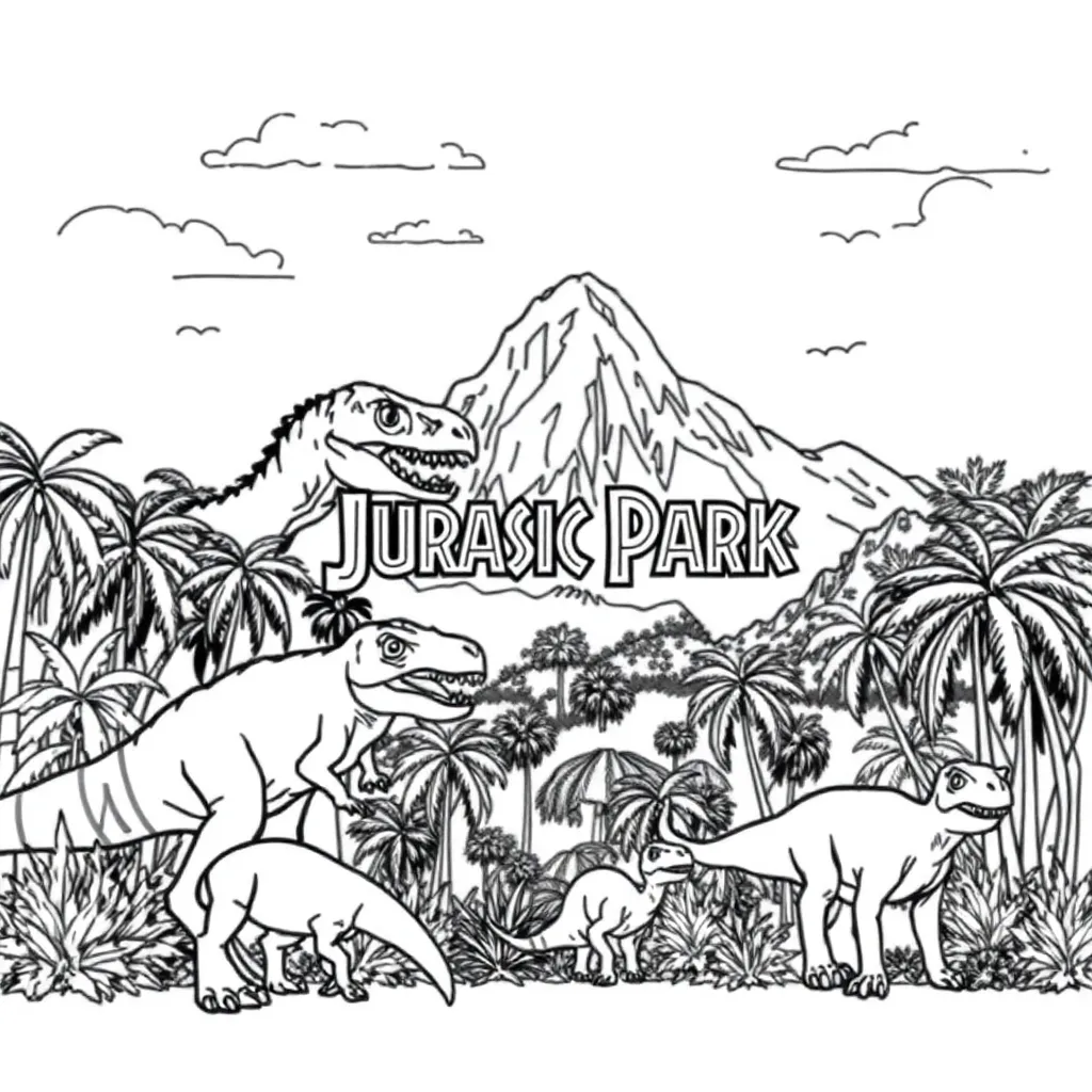Jurassic Park coloring page