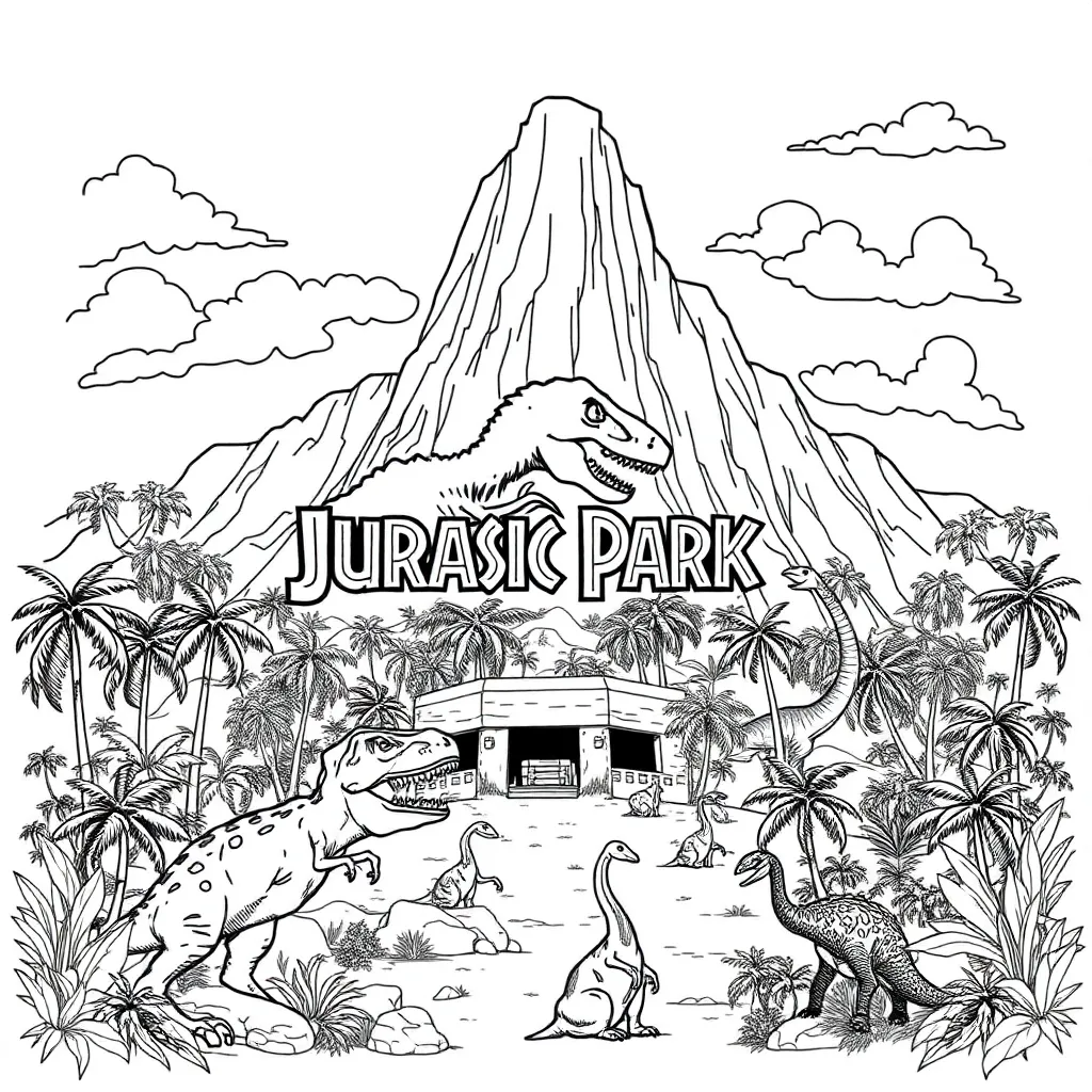 Jurassic Park coloring page