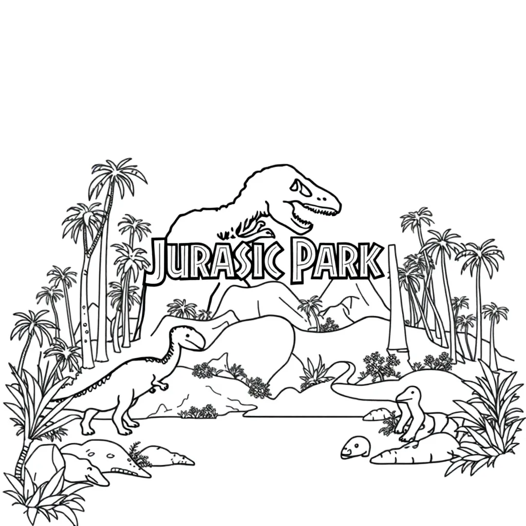 Jurassic Park coloring page